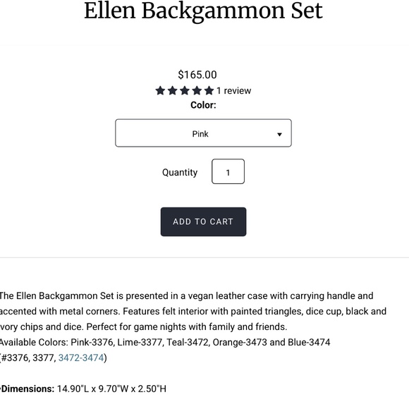 Ellen Backgammon Set Lime Vegan Leather Case Game By Brouk & Co 15x10.5” NEW - Picture 6 of 8